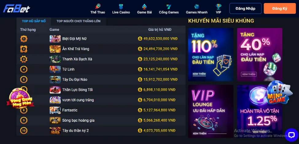 Thưởng Chào Mừng fp88 casino